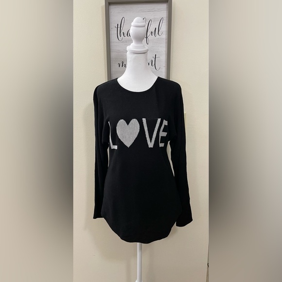 Rachel Zoe Women’s Black Love Pullover Sweater Lightweight Cashmere Blend Sz S - Picture 4 of 16